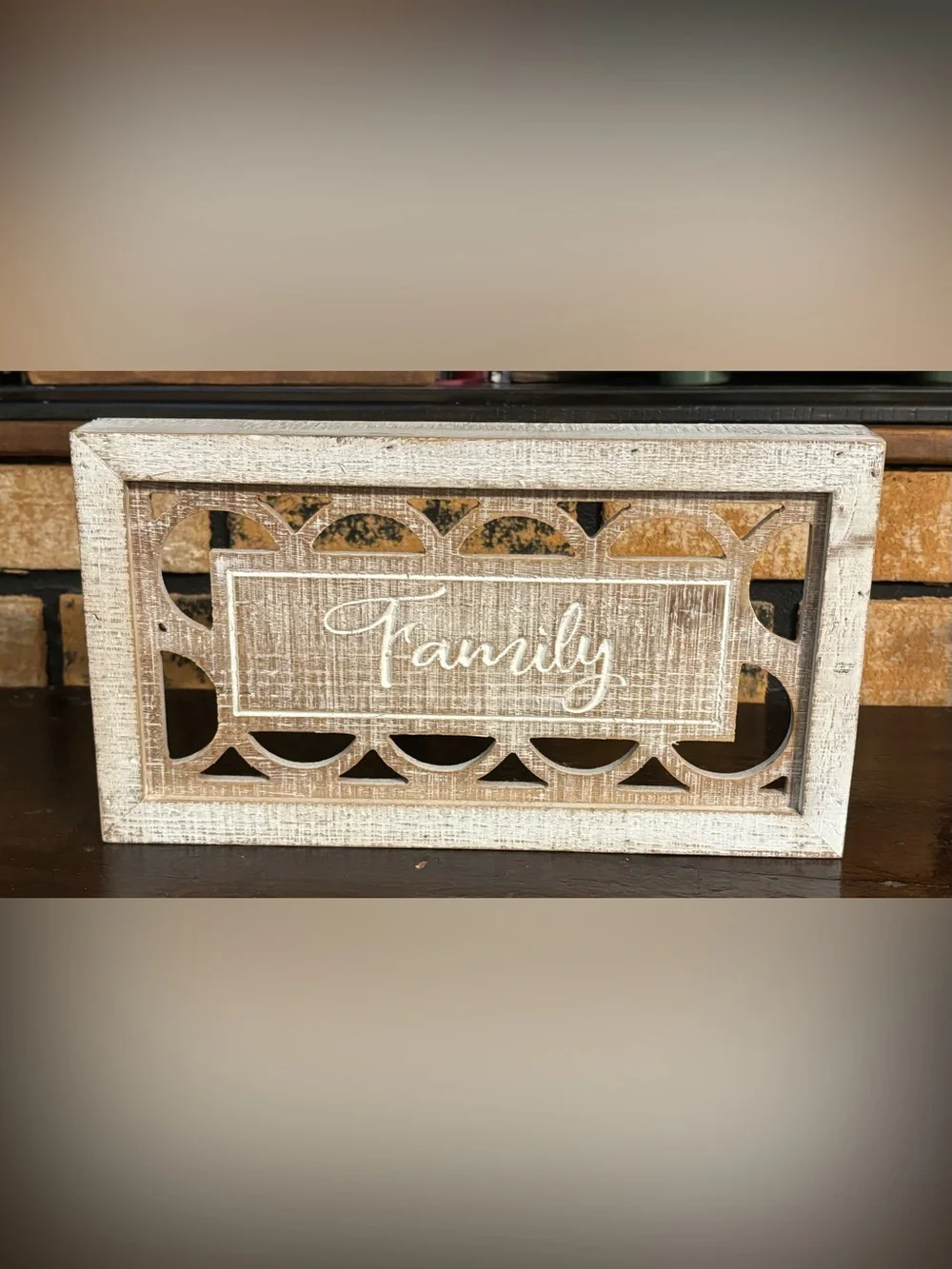 Rustic White 'Family' Cutout Wooden Wall Decor